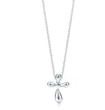 Elegant 925 Sterling Silver Jewelry Cross Pendant. Designer Inspired Jewelry. Includes 16 Inch Italian Sterling Silver Rolo Chain 