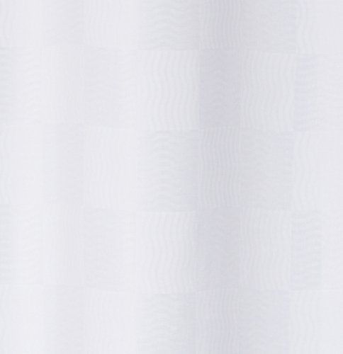 Popular Bath Plaza Swirl White Fabric Shower Curtain