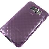 TPU Skin Cover for HTC HD2, Diamond Grid Purple