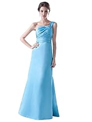 A-line One Shoulder Natural   Waistline  Lace Floor Length Taffeta Bridesmaid Dress  With Ruffles