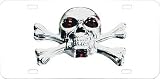 Pilot LP184 License Plate 3D with Chrome Skull