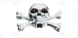Pilot Automotive LP-184 Skull Chrome 3D License Plate