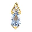 14K Yellow Gold Aquamarine and Diamond Pendant