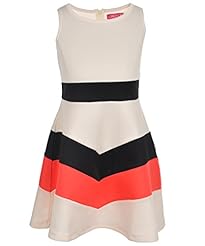 Toddler Polyester/Spandex Chevron Print  Dress