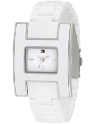 Tommy Hilfiger Womens 1781188 Fashion White H Inspired Logo Case Watch