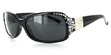 Sunburst PL7372 Polarized Designer Sunglasses Protect Your Eyes From Harmful Glare and are Inlaid with Austrian Crystals and Pebble Temple Decoration for Fashion- and Safety-Conscious Women