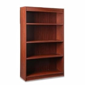 4 Shelf Bookcase, 36x12x60, Mahogany (LLR60067) Category: Wood Bookcases by Lorell