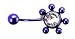 Stainless Steel Bananabell Belly Ring (18g) - Purple Flower Bellybutton Ring - Charm Navel Ring Body Jewelry (1pc) Stainless Steel Bananabell Belly Ring (18g) - Purple Flower Bellybutton Ring - Charm Navel Ring Body Jewelry (1pc)