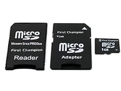 1 GB MicroSD Memory Card with Sony Pro Duo Adapter and SD Adapter