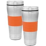 Culver, Inc. Tangerine Chromacolor 16 Oz. Travel Mug with Rubber Grip
