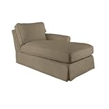 IMAGE OF Baldwin Right Arm Chaise Slipcover - Ballard Essentials Fabrics Small Chocolate Check- Ballard Designs