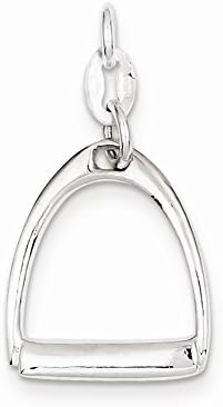 Sterling Silver Large Polished Horse Stirrup Charm