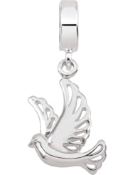 Persona Sterling Silver Peaceful Dove Charm fits Pandora, Troll & Chamilia European Charm Bracelets