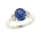 1.93ct Oval Blue Sapphire & Diamond (.47ct) Ring