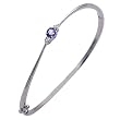 14K White Gold Tanzanite and Diamond Bangle Bracelet