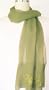Embroidered Floral on Meadow Green - Silk Long Scarf (Free Shipping)