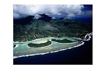 Aerial View of Muri Lagoon, with Reef Islands Motus Oneroa and Motutapu, Cook Islands, Photographic Print by Manfred Gottschalk, 24x18