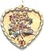 Mother Bouquet of Flowers on Heart, 14K Gold Charm