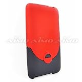 Rubberized Leather Paint Protector Hard Case V Shape Mixed Color Black and Red for Apple iPod Touch 2 II
