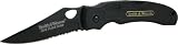 Smith & Wesson CH001Sb Cuttin' Horse Serrated Gold Shield Issue Knife with Pocket Clip, Black
