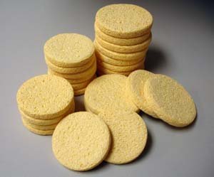 Natural Beige Cleansing Facial Sponges - 12 Pack