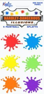 6 Paint Ball Splats Stickers
