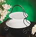 ROUND PLATES ON STAND - 2 TIER PORCELAIN ROUND PLATES ON STAND