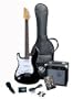 RST BK LH Full Size Left Handed Black Electric Guitar Package w/ Guitar, Amp, Strap and Instructional DVD