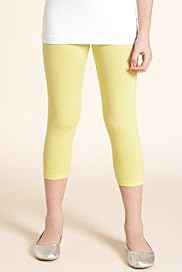 Cotton Rich Cropped Plain Leggings