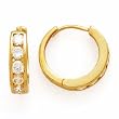 14K HUGGY CZ EARRINGS CZ/1.20CTW