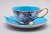 Satin Shell Turquoise Bone China Tea Cup and Saucer & Gift Box