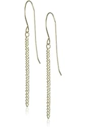 14k Yellow Gold Diamond-Cut Flat Bars Earrings