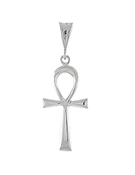 Sterling Silver Large Egyptian Ankh Pendant, 1 1/4 inch