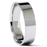 Mens 6MM Solid Pure 950 Palladium Flat Men Plain Polished Wedding Ring Band