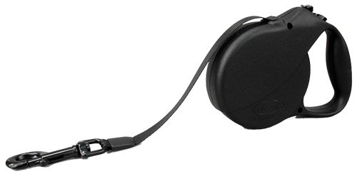 Flexi Classic 3 Retractable Tape Leash, Large, 110lbs, Black 16ft.