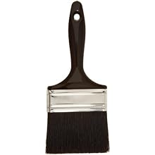 Weiler 5/8" Thickness, 2-3/4" Bristle Length, 4" Width, Black Bristle, Tin Ferrule, Industrial Varnish Paint Brush With Blue Plastic Sash Handle