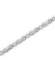 14kt Yellow Gold Infinity Link Diamond Bracelet 0.24ct TW