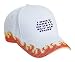 I only fake it so he'll buy me stuff Adult White Hat with Red Flames FIRE photo