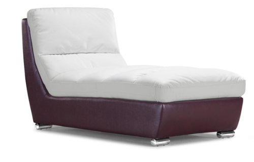 ZUO Bond Chaise, White and Maroon