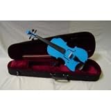 Crystalcello MV450DBL 4/4 Size Violin with Carrying Case + Bow + Accessories - Dark Blue Color
