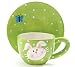 Adorable Easter Bunny/Rabbit Teacup And Saucer Set With Butterfly Accent Kitchen Decor