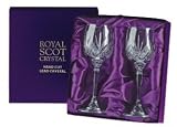 Coffret de 2 verres à vin blanc - cristal taillé - Highland
