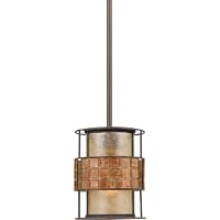 Quoizel MC842PRC Mica 1-Light Mini Pendant from the Quoizel Naturals Collection with Mica Shade, Renaissance Copper