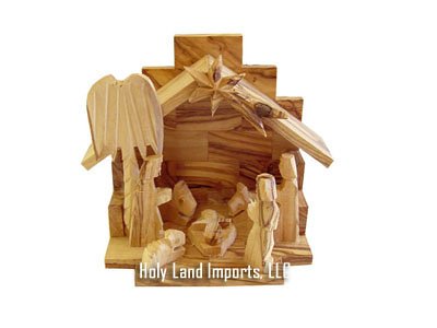 Angel Glory Nativity Set - Olive Wood under The Kitchen Store