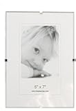 Case of 6, Clip Picture Frames for 5 x 7 Prints, Tempered Glass Front Panel with Chipboard Back, Photo Holders for Tabletop Use Only, Frameless Design