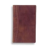 Day-Timer Compact Distressed Leather Open Wallet - Dark Tan