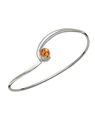 Ed Levin, Gem Elegance Bracelet, Orange Topaz, .925 Sterling Silver & 14K Gold, Sizes S - L