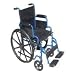 Drive Medical Blue Streak Wheelchair with Flip Back Detachable Desk Arms and Swing-away Foot Rest, Blue, 18"