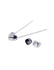 Nickel Free Sterling Silver Pendant & Earring Sets Heart CZ Set