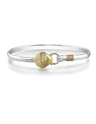 Sterling Silver Yellow Gold Shell Bangle